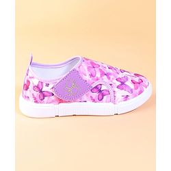 Cute Walk by Babyhug Velcro Closure Casual Shoes With Butterfly Print - Fuchsia