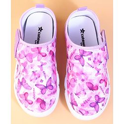 Cute Walk by Babyhug Velcro Closure Casual Shoes With Butterfly Print - Fuchsia