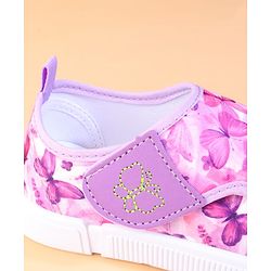 Cute Walk by Babyhug Velcro Closure Casual Shoes With Butterfly Print - Fuchsia