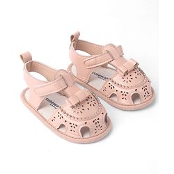 Cute Walk by Babyhug Velcro Closure Solid Booties - Pink