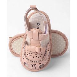 Cute Walk by Babyhug Velcro Closure Solid Booties - Pink