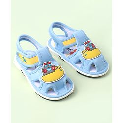Cute Walk by Babyhug Velcro Closure Sandals with Ship Applique - Light Blue