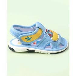 Cute Walk by Babyhug Velcro Closure Sandals with Ship Applique - Light Blue