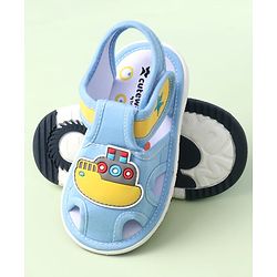 Cute Walk by Babyhug Velcro Closure Sandals with Ship Applique - Light Blue