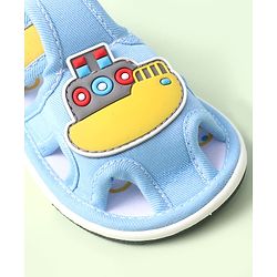 Cute Walk by Babyhug Velcro Closure Sandals with Ship Applique - Light Blue