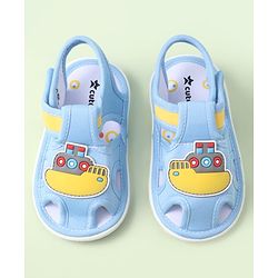 Cute Walk by Babyhug Velcro Closure Sandals with Ship Applique - Light Blue