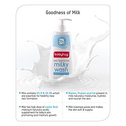 Babyhug Milk Protein Formula Daily Head To Toe Milky Wash No Tear Formula For Newborn Baby 2 In 1 Shampoo & Body Wash - 100 ml
