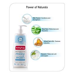 Babyhug Milk Protein Formula Daily Head To Toe Milky Wash No Tear Formula For Newborn Baby 2 In 1 Shampoo & Body Wash - 100 ml