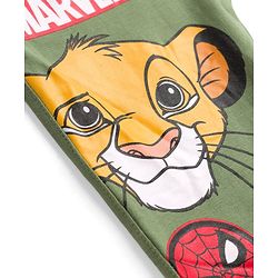 Babyhug Disney Single Jersey Knit Full Length Lounge Pant With Disney Character Graphics - Olive Green