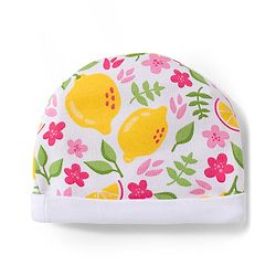 Babyhug 100% Cotton Knit Cap Mittens And Booties with Floral Print White - 10.5 cm Diameter