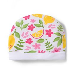 Babyhug 100% Cotton Knit Cap Mittens And Booties with Floral Print White - 10.5 cm Diameter