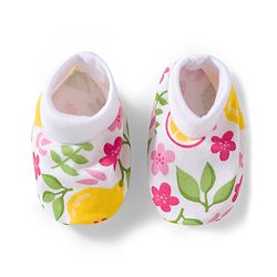 Babyhug 100% Cotton Knit Cap Mittens And Booties with Floral Print White - 10.5 cm Diameter