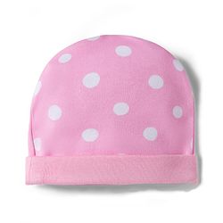 Babyhug 100% Cotton Knit Cap Mittens & Booties With Polka Dot Print Pink - Diameter 11 cm