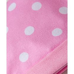 Babyhug 100% Cotton Knit Cap Mittens & Booties With Polka Dot Print Pink - Diameter 11 cm