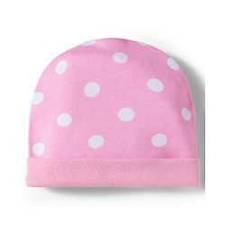 Babyhug 100% Cotton Knit Cap Mittens & Booties With Polka Dot Print Pink - Diameter 11 cm