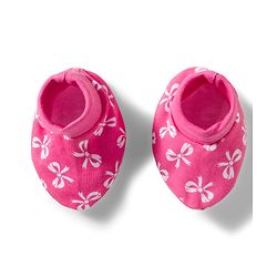 Babyhug 100% Cotton Knit Mittens & Booties Set with Bow Print - Pink