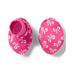 Babyhug 100% Cotton Knit Mittens & Booties Set with Bow Print - Pink