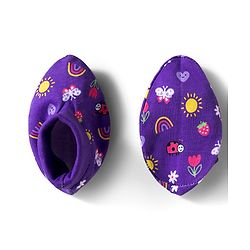 Babyhug 100% Cotton Interlock Knit Mittens & Booties Set With Floral Print - Purple