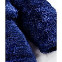 Babyhug Velour Knit Full Sleeves Hooded Bathrobe with Shark Applique & Embroidery - Navy Blue