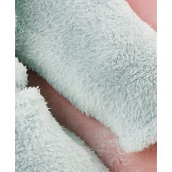 Babyhug Velour Knit Full Sleeves Hooded Bathrobe with Frog Applique & Embroidery - Light Blue
