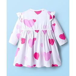 Babyhug Disney Single Jersey Knit Full Sleeves Dresses With Minnie Mouse Graphics Pack of 2 - Pink & White