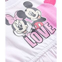 Babyhug Disney Single Jersey Knit Full Sleeves Dresses With Minnie Mouse Graphics Pack of 2 - Pink & White