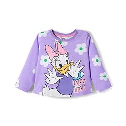 Babyhug Disney Full Sleeves Night Suit With Minnie Mouse Print - Lavender