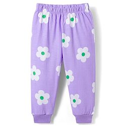 Babyhug Disney Full Sleeves Night Suit With Minnie Mouse Print - Lavender