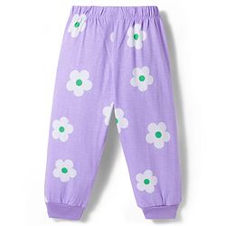 Babyhug Disney Full Sleeves Night Suit With Minnie Mouse Print - Lavender