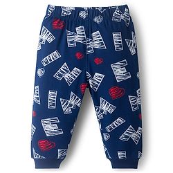 Babyhug Disney Single Jersey Knit Full Sleeves Night Suit With Minnie Mouse Graphics Pack Of 2 - Red & Navy Blue