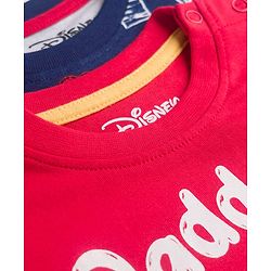 Babyhug Disney Single Jersey Knit Full Sleeves Night Suit With Minnie Mouse Graphics Pack Of 2 - Red & Navy Blue