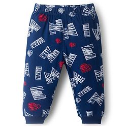Babyhug Disney Single Jersey Knit Full Sleeves Night Suit With Minnie Mouse Graphics Pack Of 2 - Red & Navy Blue