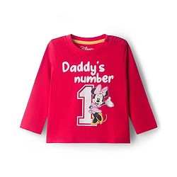 Babyhug Disney Single Jersey Knit Full Sleeves Night Suit With Minnie Mouse Graphics Pack Of 2 - Red & Navy Blue