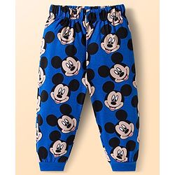 Babyhug Disney Single Jersey Knit Full Sleeves Night Suit With Mickey Mouse Graphics - White