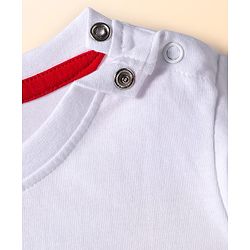 Babyhug Disney Single Jersey Knit Full Sleeves Night Suit With Mickey Mouse Graphics - White