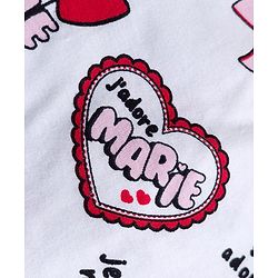 Babyhug Disney Single Jersey Knit Full Sleeves Co-ords Night Suit with Marie Print - White