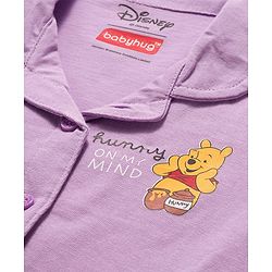 Babyhug Disney Single Jersey Knit Full Sleeves Night Suit With Winnie The Pooh Graphics - Lavender