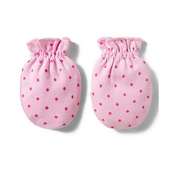 Babyhug 100% Cotton Knit  Mittens & Booties Set with Polka Dot Print - Pink