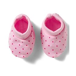 Babyhug 100% Cotton Knit  Mittens & Booties Set with Polka Dot Print - Pink