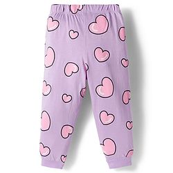 Babyhug Disney Single Jersey Knit Full Sleeves Night Suit with Minnie Mouse Graphic - Purple