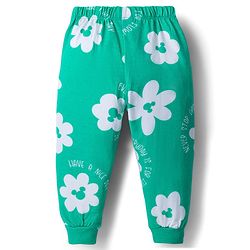 Babyhug Disney Single Jersey Knit Full Sleeves Night Suit With Minnie Mouse Print - Green