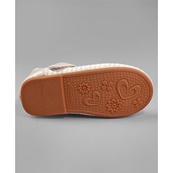 Cute Walk by Babyhug Ballerina with Bow Applique and Velcro Closure - Beige
