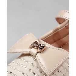 Cute Walk by Babyhug Ballerina with Bow Applique and Velcro Closure - Beige