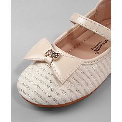 Cute Walk by Babyhug Ballerina with Bow Applique and Velcro Closure - Beige