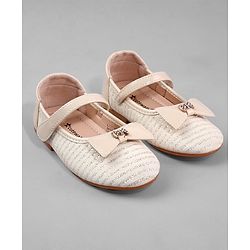 Cute Walk by Babyhug Ballerina with Bow Applique and Velcro Closure - Beige