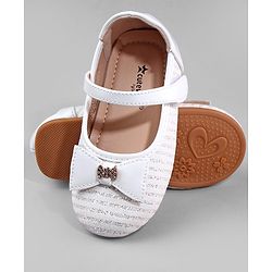 Cute Walk by Babyhug Ballerina with Bow Applique and Velcro Closure - Beige