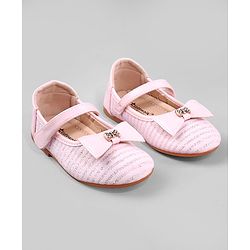 Cute Walk by Babyhug Ballerina with Bow Applique and Velcro Closure - Beige