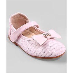 Cute Walk by Babyhug Ballerina with Bow Applique and Velcro Closure - Beige