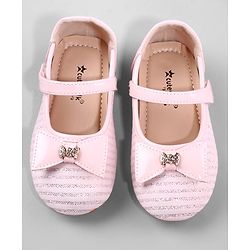 Cute Walk by Babyhug Ballerina with Bow Applique and Velcro Closure - Beige