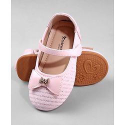 Cute Walk by Babyhug Ballerina with Bow Applique and Velcro Closure - Beige